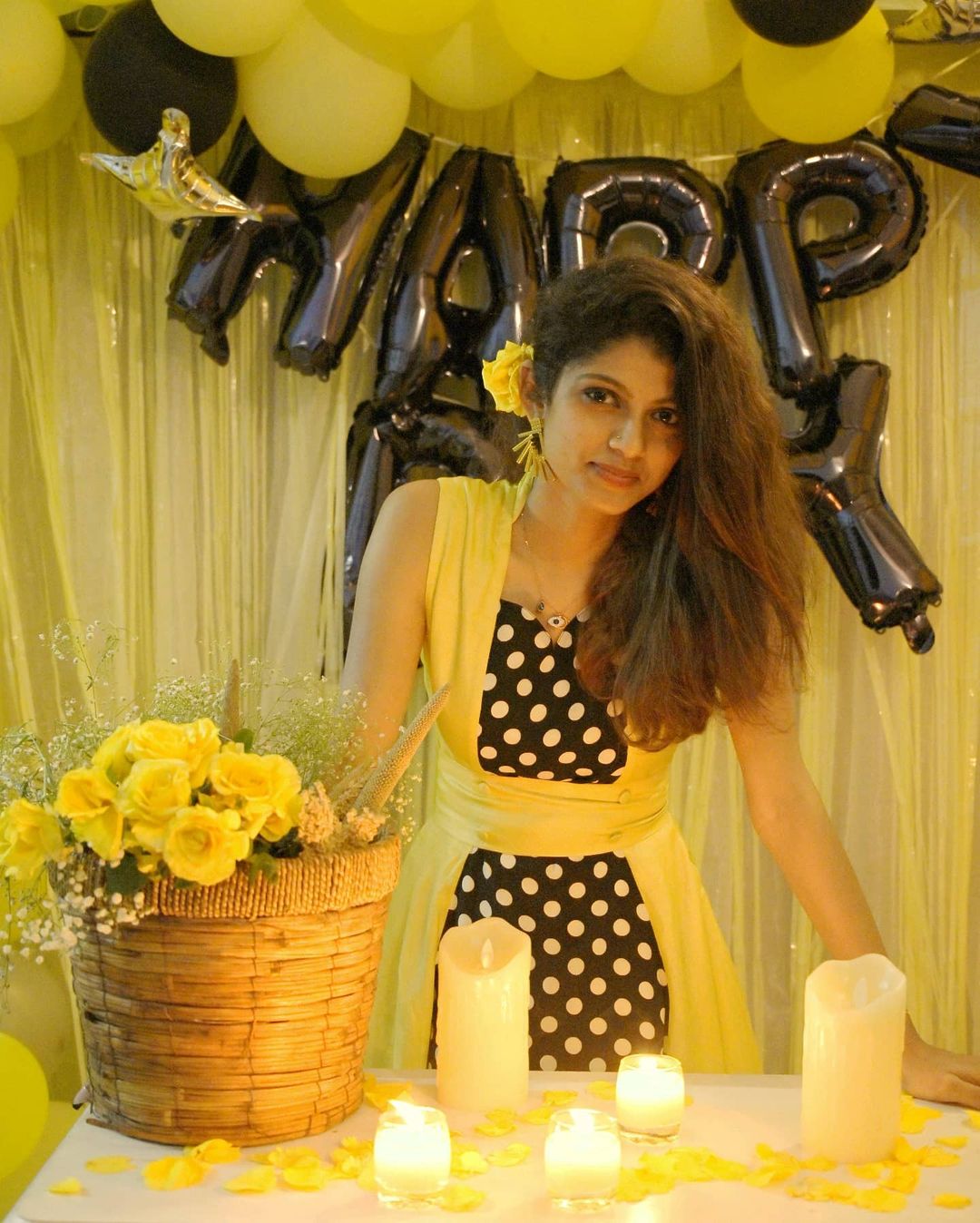 Actress Shruti Rajanikanth celebrating her birthday